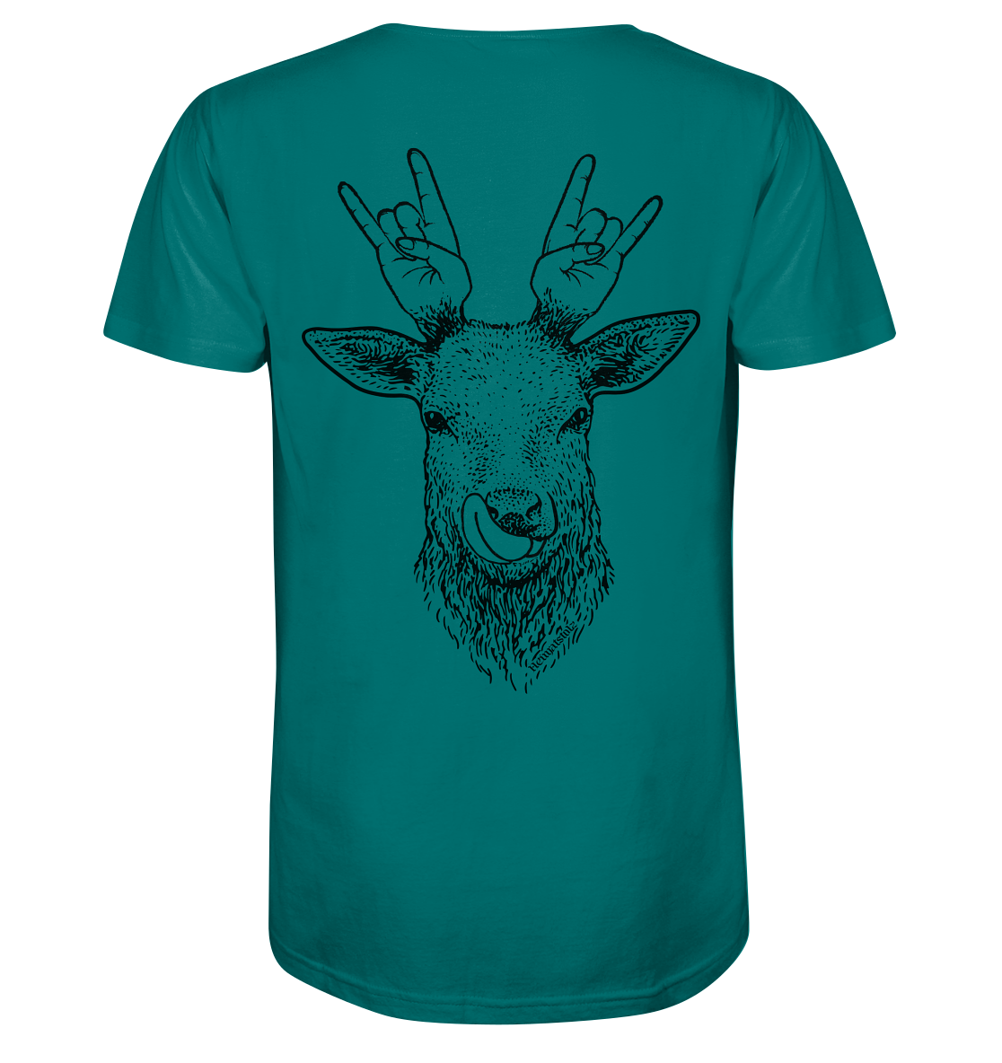 Da Hirsch rockt / Druck schwarz ORGANIC COLLECTION 23 - Organic Shirt