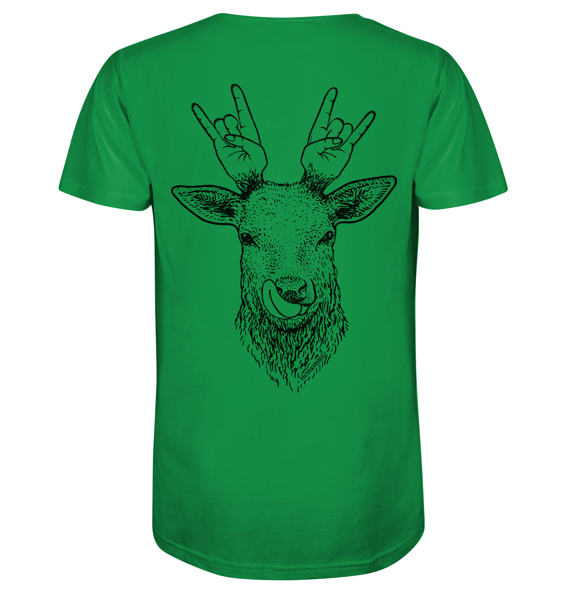 Da Hirsch rockt / Druck schwarz ORGANIC COLLECTION 23 - Organic Shirt