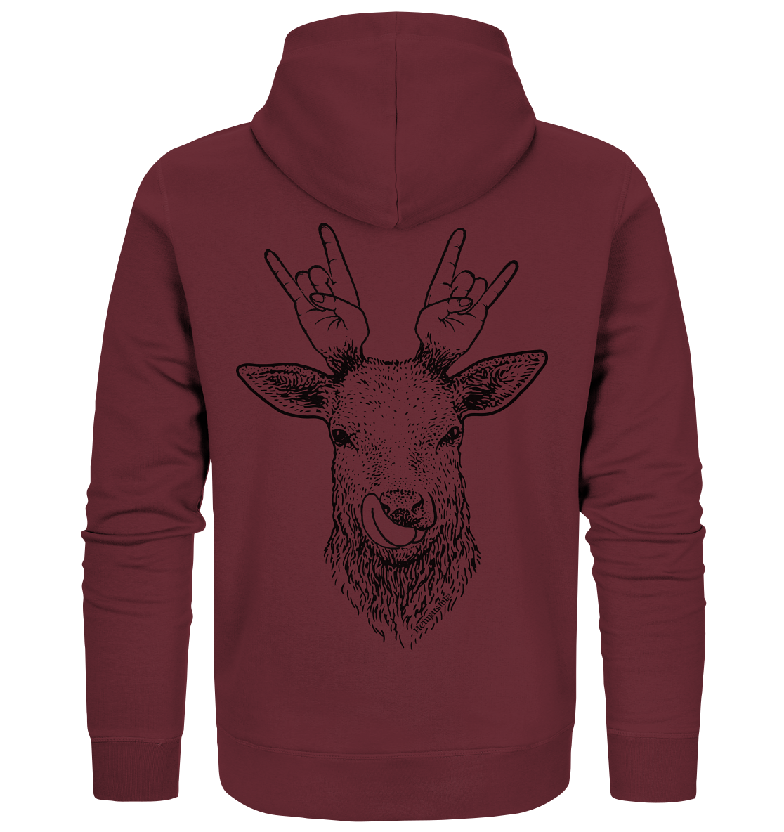 Da Hirsch rockt / Druck schwarz ORGANIC COLLECTION 23 - Organic Zipper