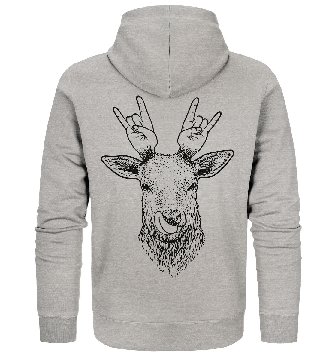 Da Hirsch rockt / Druck schwarz ORGANIC COLLECTION 23 - Organic Zipper