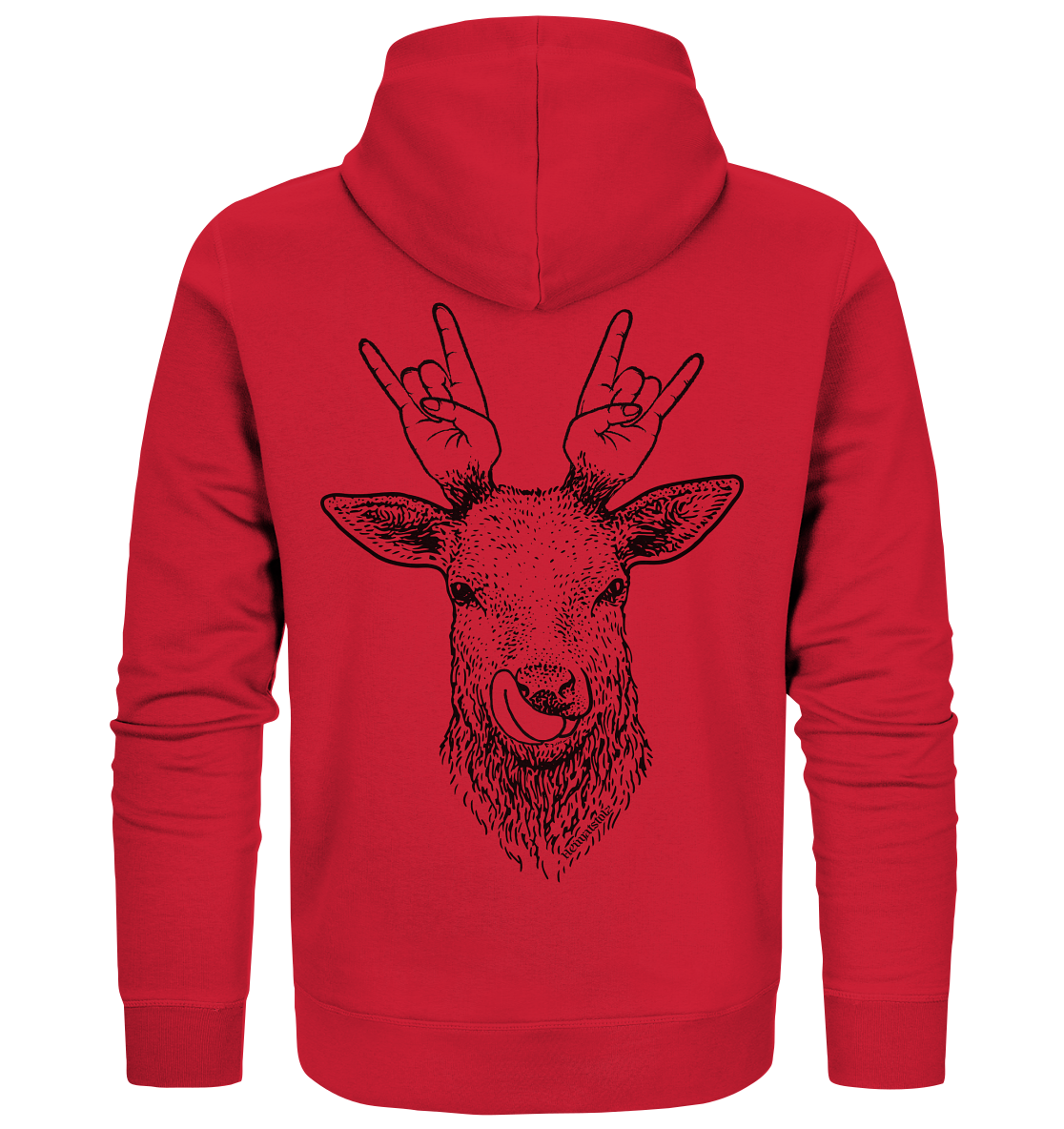 Da Hirsch rockt / Druck schwarz ORGANIC COLLECTION 23 - Organic Zipper