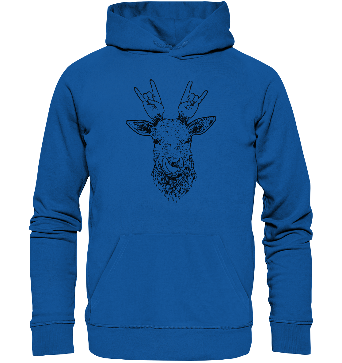 Da Hirsch rockt / Druck schwarz ORGANIC COLLECTION 23 - Organic Hoodie