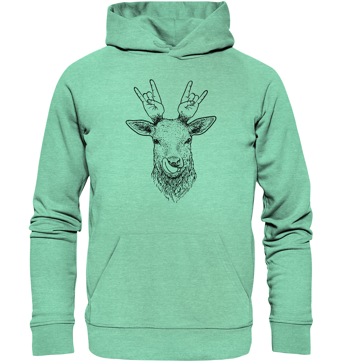 Da Hirsch rockt / Druck schwarz ORGANIC COLLECTION 23 - Organic Hoodie