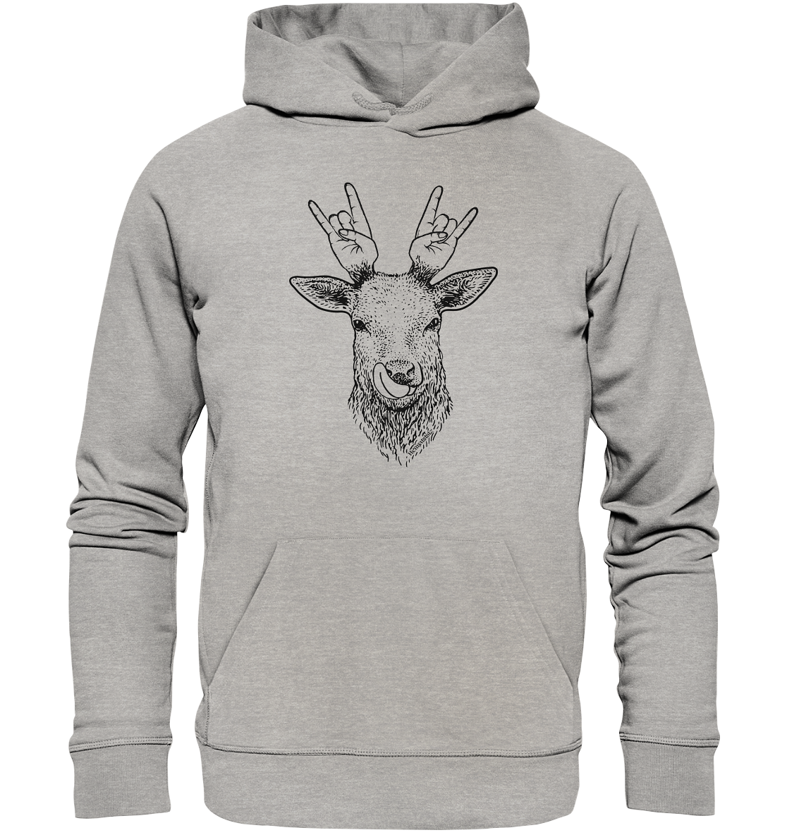 Da Hirsch rockt / Druck schwarz ORGANIC COLLECTION 23 - Organic Hoodie