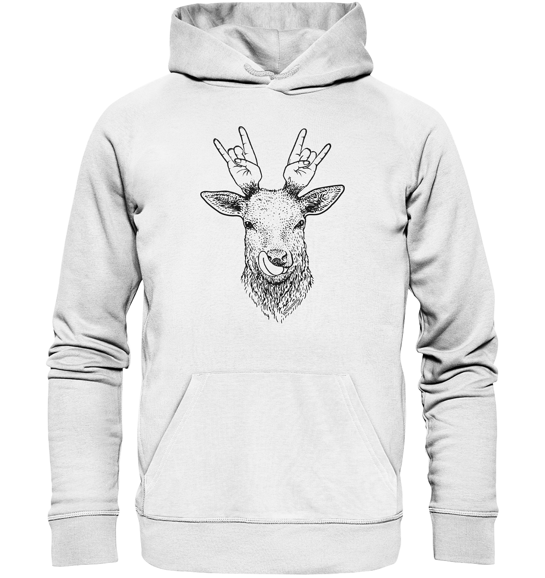 Da Hirsch rockt / Druck schwarz ORGANIC COLLECTION 23 - Organic Hoodie