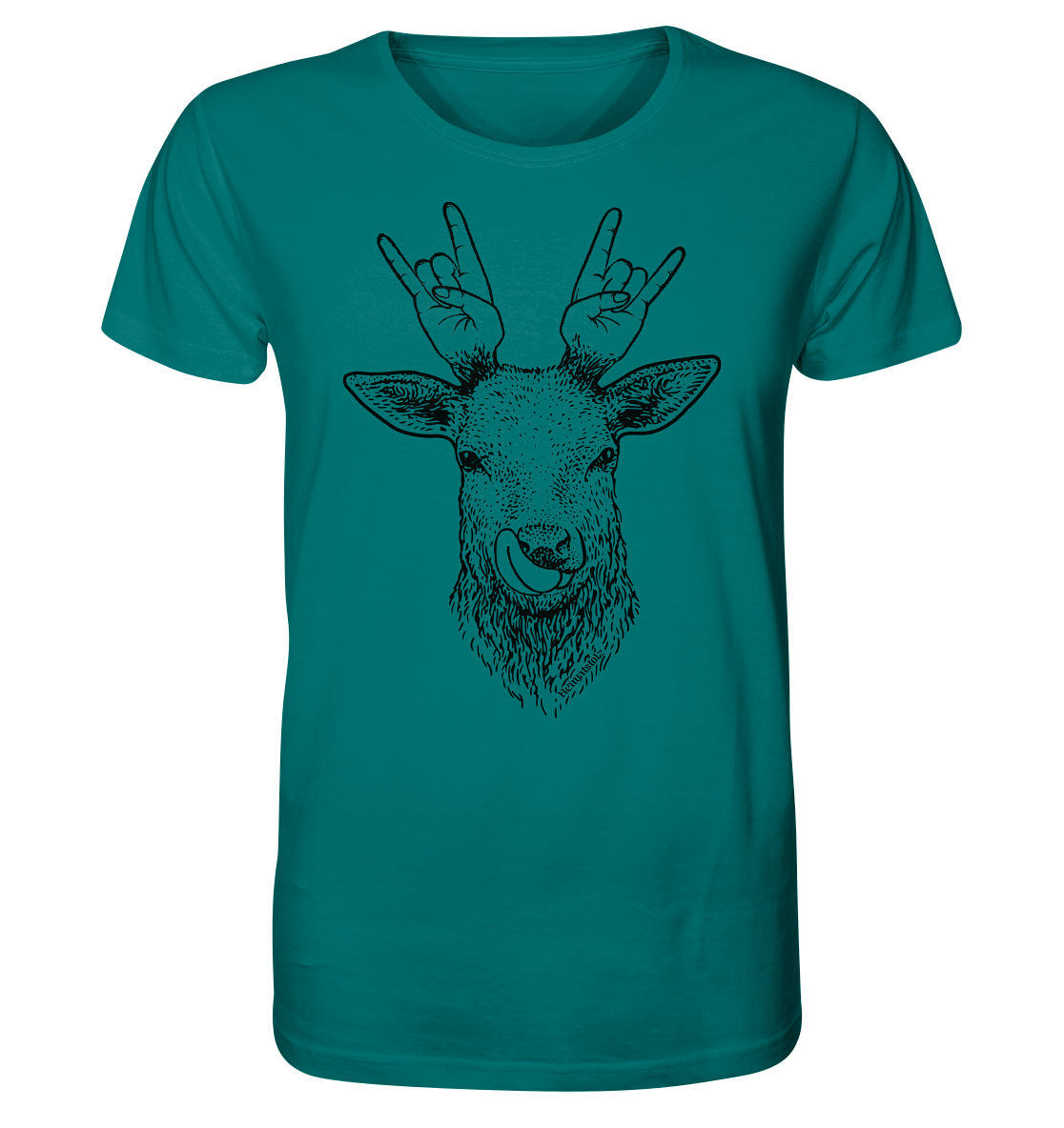 Da Hirsch rockt / Druck schwarz ORGANIC COLLECTION 23 - Organic Shirt