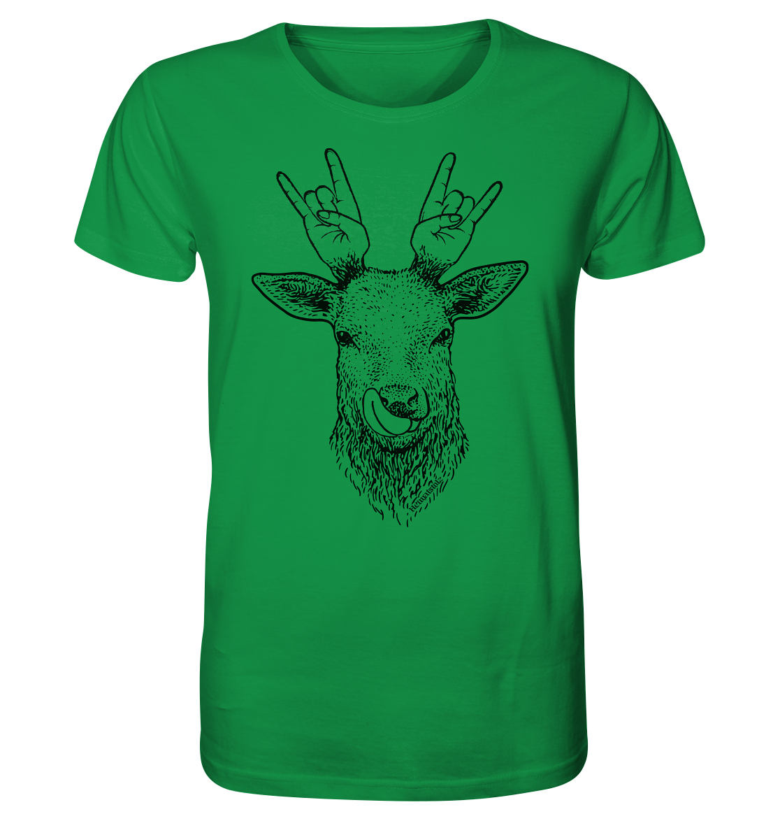 Da Hirsch rockt / Druck schwarz ORGANIC COLLECTION 23 - Organic Shirt