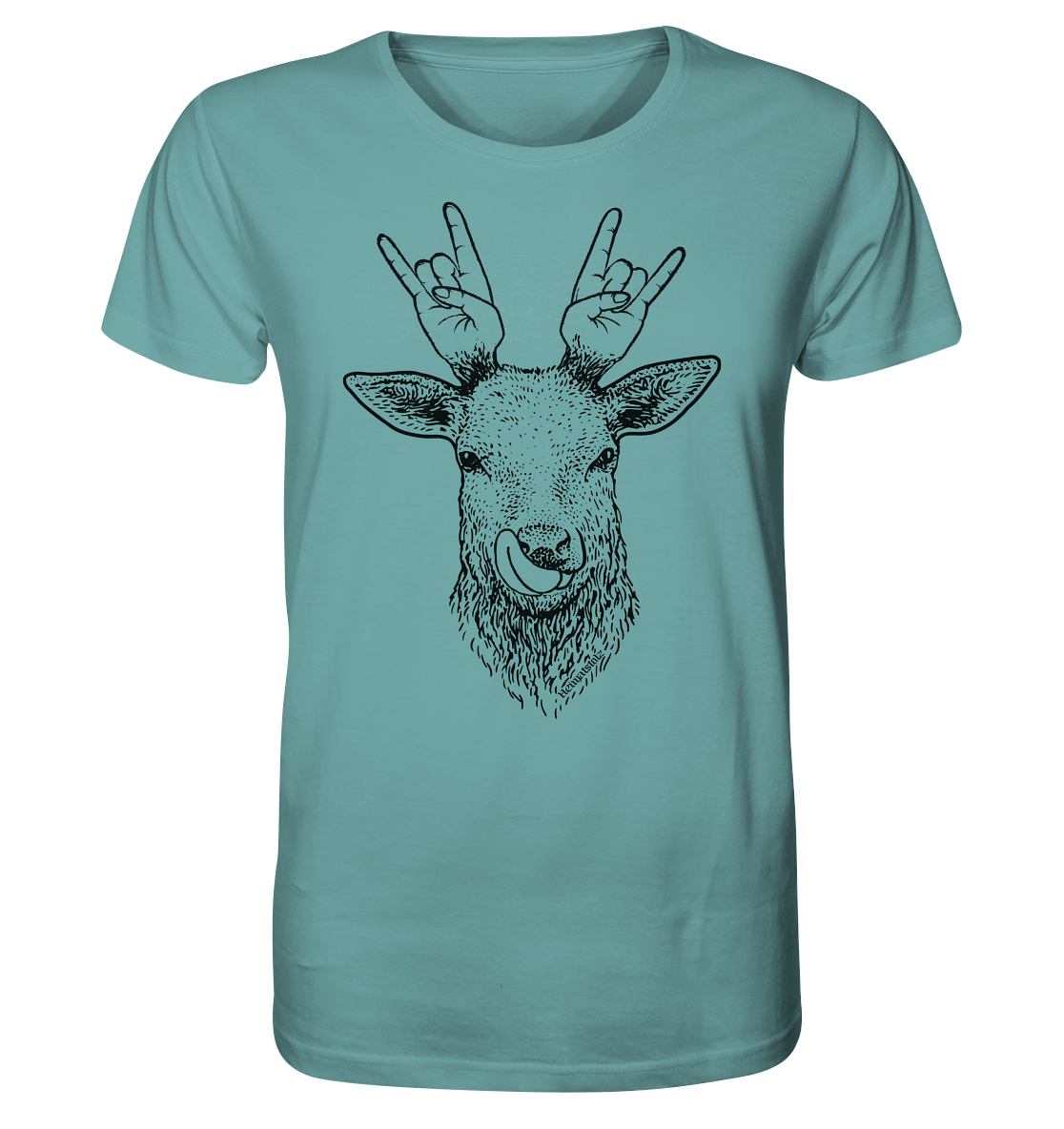 Da Hirsch rockt / Druck schwarz ORGANIC COLLECTION 23 - Organic Shirt