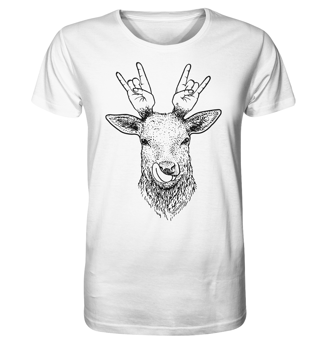 Da Hirsch rockt / Druck schwarz ORGANIC COLLECTION 23 - Organic Shirt