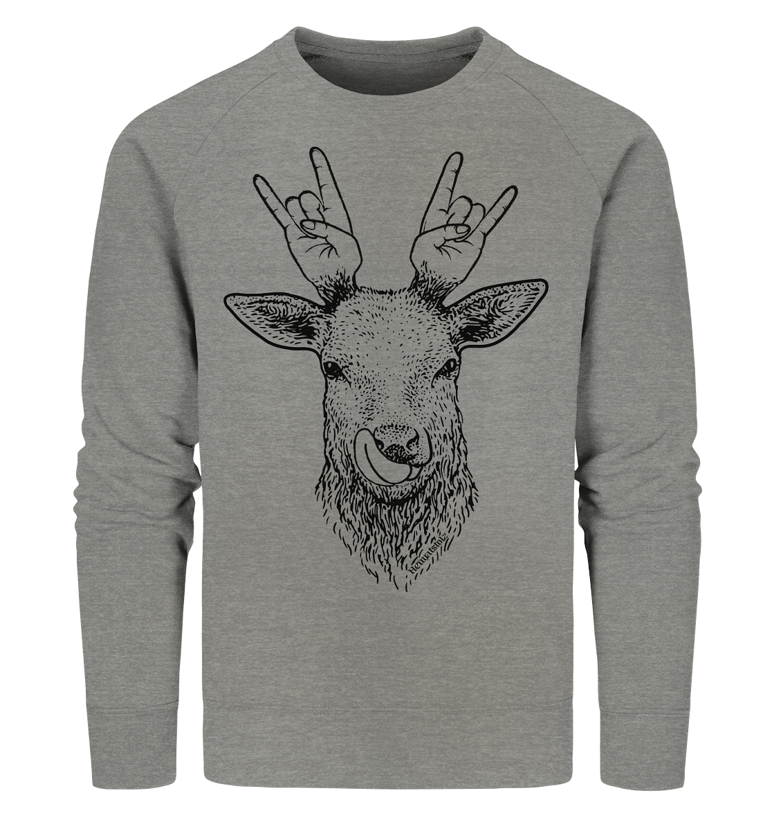 Da Hirsch rockt / Druck schwarz ORGANIC COLLECTION 23 - Organic Sweatshirt