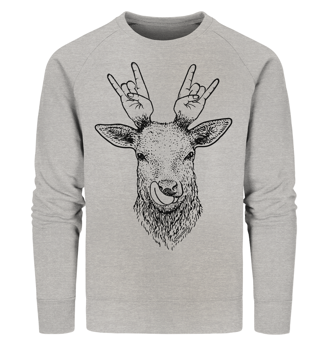 Da Hirsch rockt / Druck schwarz ORGANIC COLLECTION 23 - Organic Sweatshirt