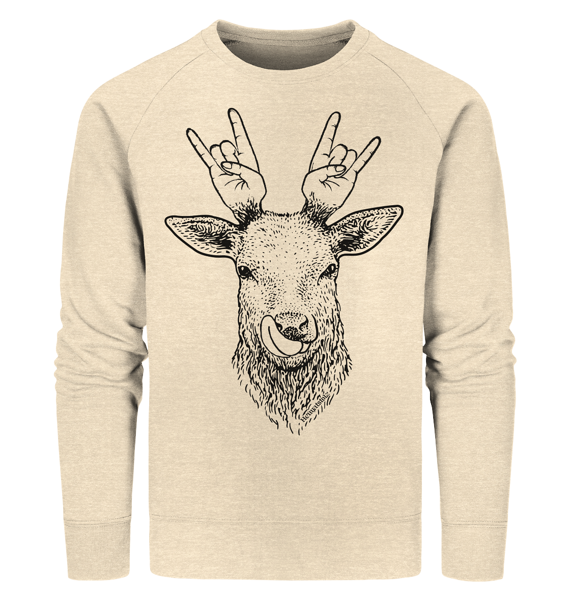 Da Hirsch rockt / Druck schwarz ORGANIC COLLECTION 23 - Organic Sweatshirt