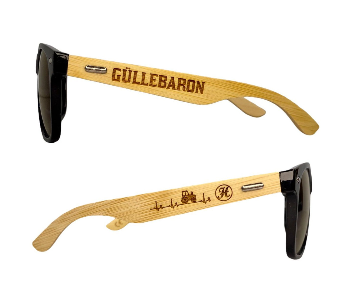 Güllebaron Herzschlag Traktor - Sonnenbrille mit Lasergravur und Etui