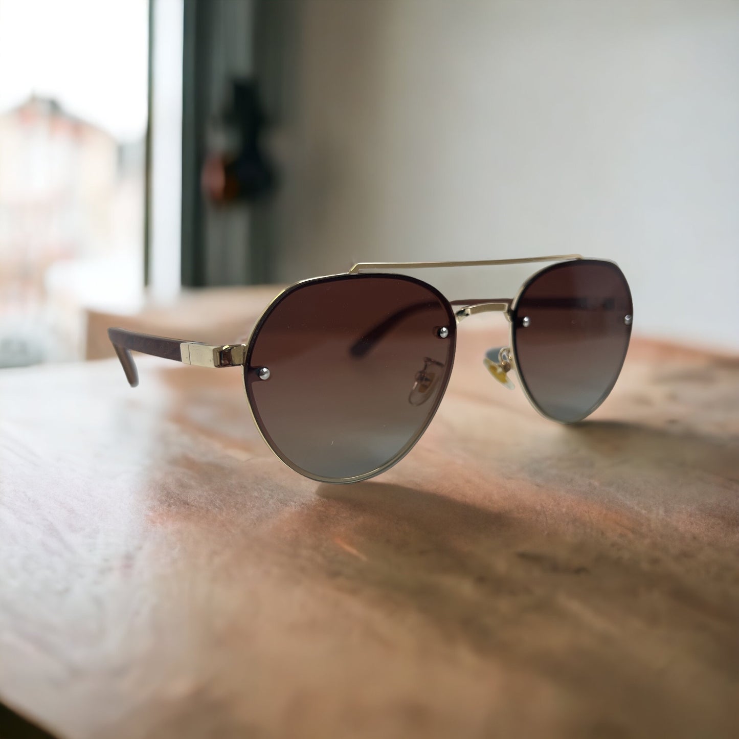 Holz Sonnenbrille Mosel aus Palisander Holz und Edelstahl