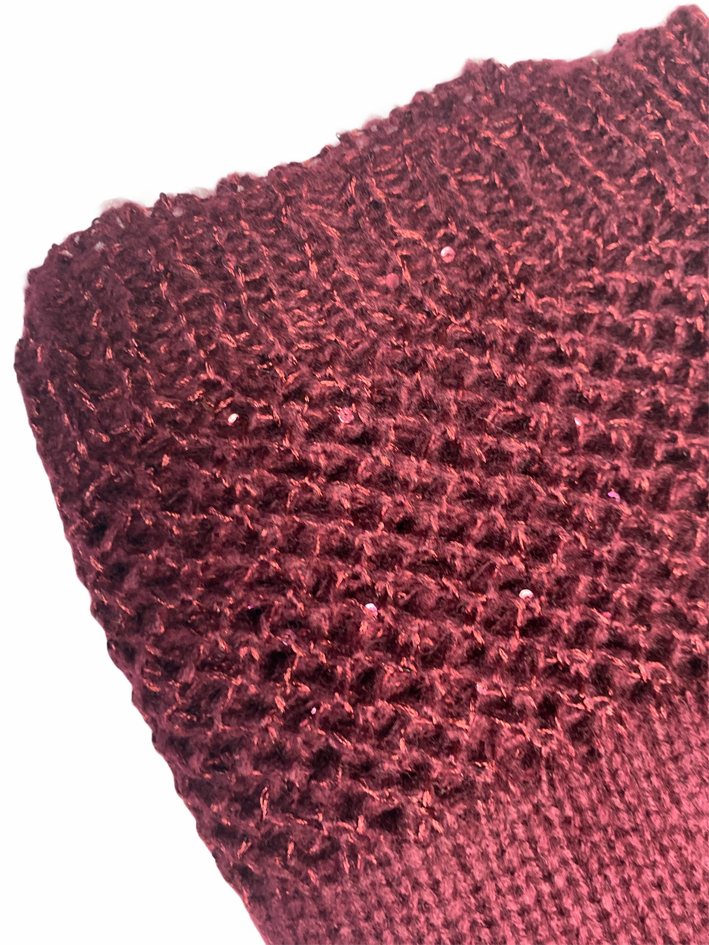 Traumhafter kuscheliger Loop Schal in Bordeaux Rot mit Pailletten