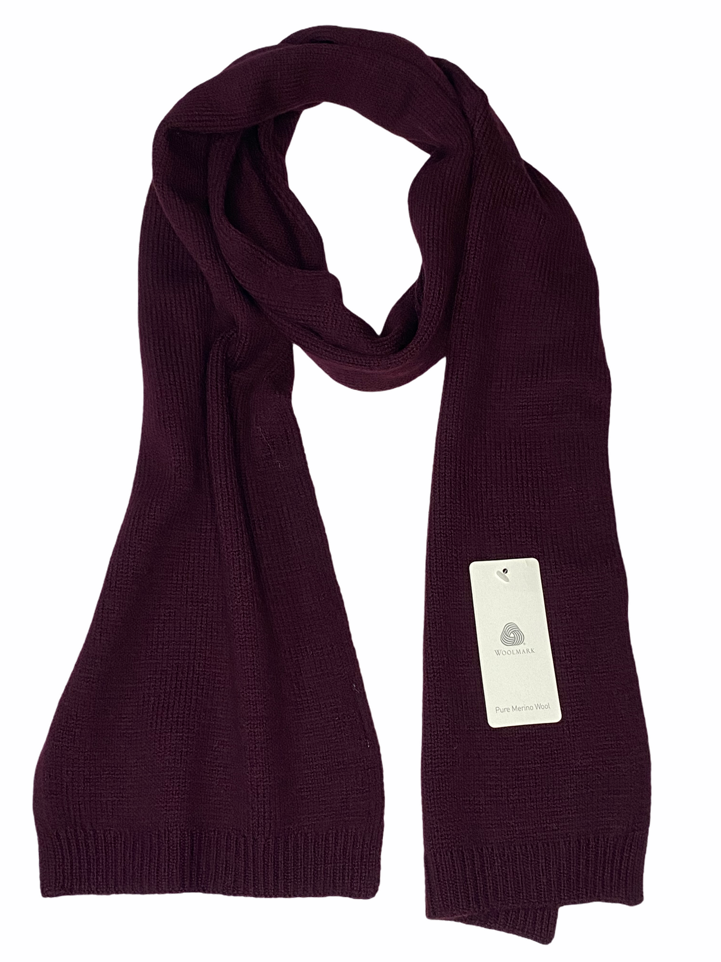 Eleganter Merino Wolle Strick Schal in Bordeaux Rot