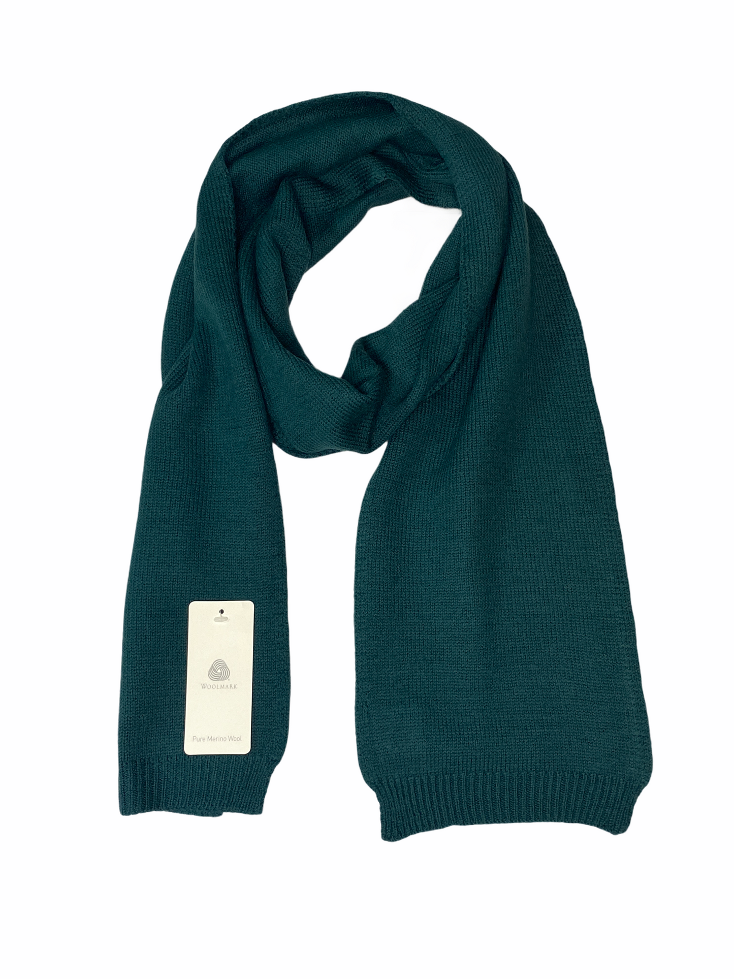 Eleganter Merino Wolle Strick Schal in Forest Grün