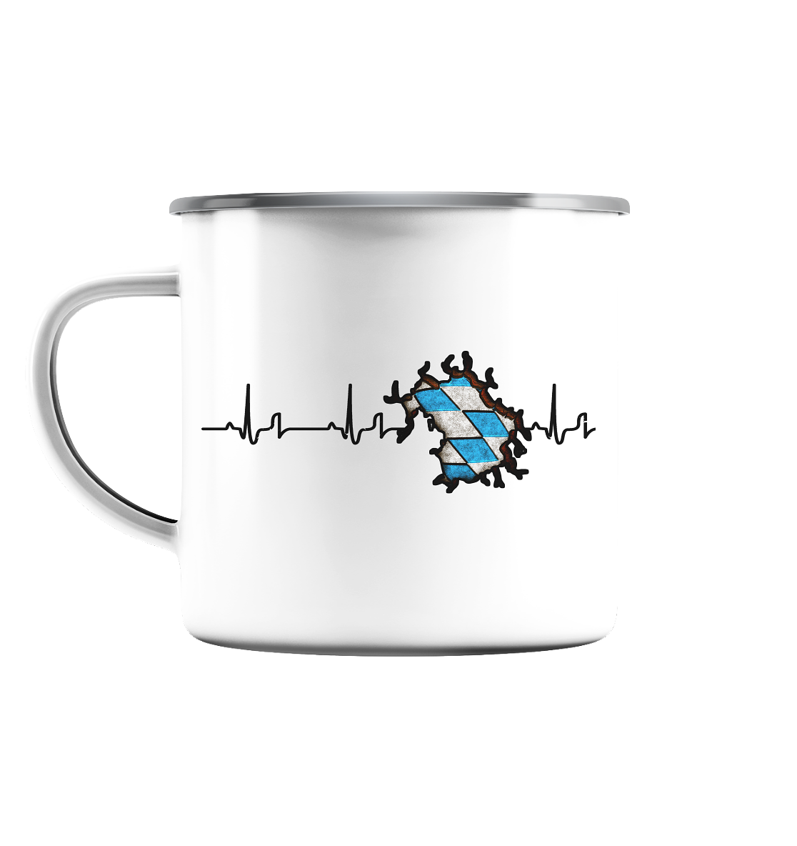 Bayern Herzschlag Emaille Tasse - Emaille Tasse