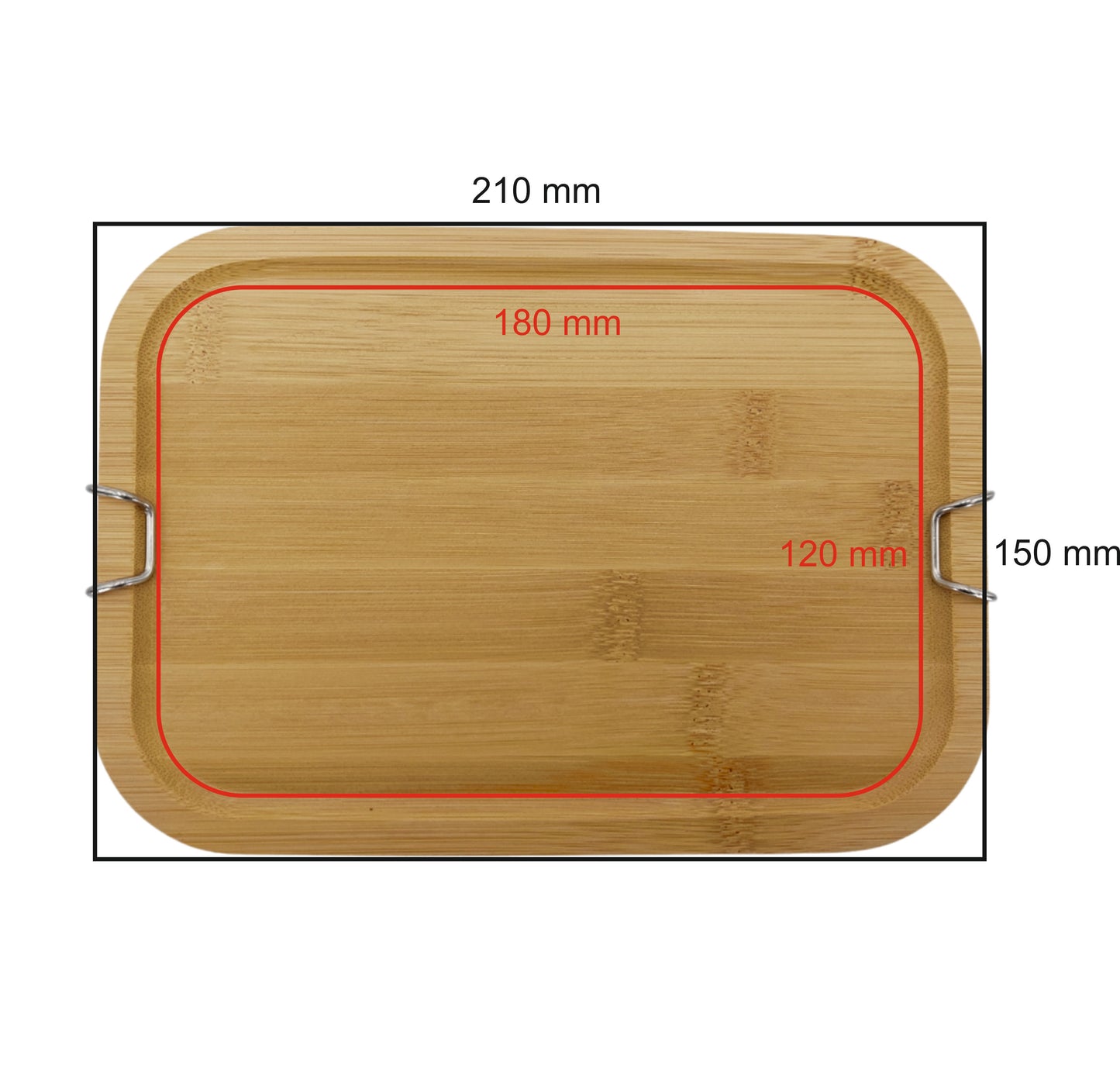 Brotzeitdose aus Edelstahl mit Bambusdeckel