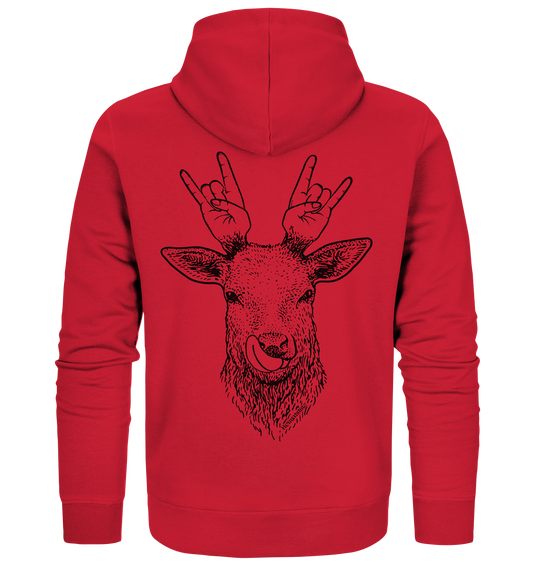 Da Hirsch rockt / Druck schwarz ORGANIC COLLECTION 23 - Organic Zipper