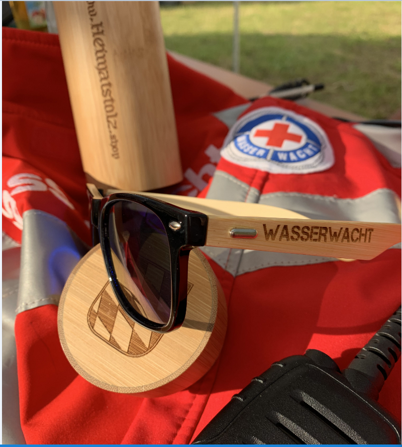 Wasserwacht - Sonnenbrille mit Lasergravur, Etui und Putztüchern für die Brille