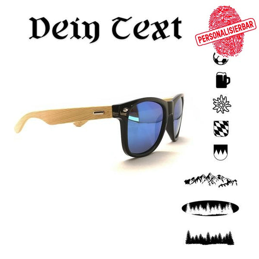 Personalisierbare Sonnenbrille Donau schwarz mit Etui und Tüchern für die Brille