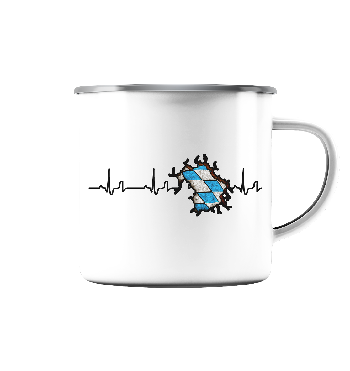 Bayern Herzschlag Emaille Tasse - Emaille Tasse